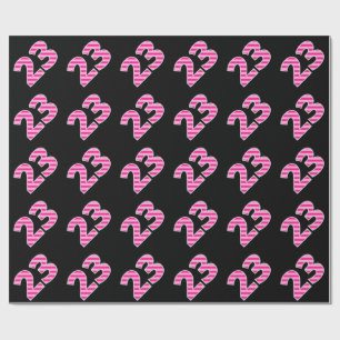 Papier Cadeau Pink Stripes 23 N° d'événement (Anniversaire, Anni