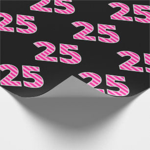 Papier Cadeau Pink Stripes 25 N° d'événement (Anniversaire, Anni
