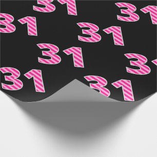 Papier Cadeau Pink Stripes 31 N° d'événement (Anniversaire, Anni