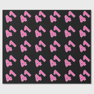 Papier Cadeau Pink Stripes 41 N° d'événement (Anniversaire, Anni