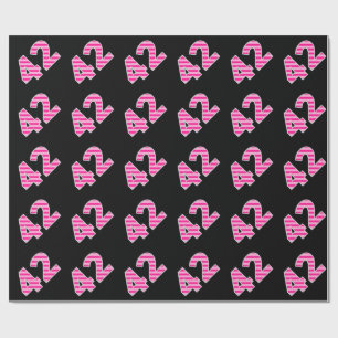 Papier Cadeau Pink Stripes 42 N° d'événement (Anniversaire, Anni