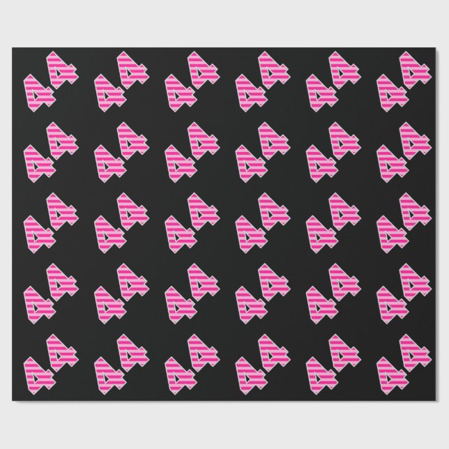 Papier Cadeau Pink Stripes 44 N° d'événement (Anniversaire, Anni (Plat)