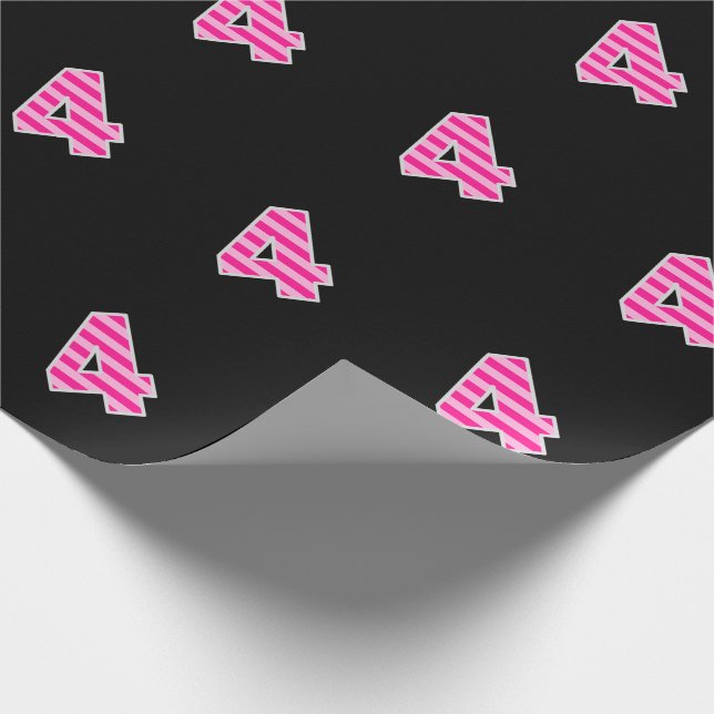 Papier Cadeau Pink Stripes 4 N° d'événement (Anniversaire, Anniv (Coin)