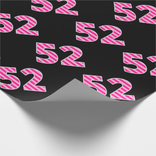 Papier Cadeau Pink Stripes 52 N° d'événement (Anniversaire, Anni