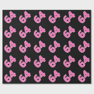 Papier Cadeau Pink Stripes 64 N° d'événement (Anniversaire, Anni