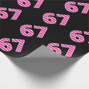 Papier Cadeau Pink Stripes 67 N° d'événement (Anniversaire, Anni