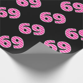 Papier Cadeau Pink Stripes 69 N° d'événement (Anniversaire, Anni