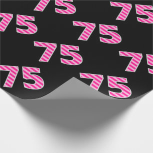 Papier Cadeau Pink Stripes 75 N° d'événement (Anniversaire, Anni