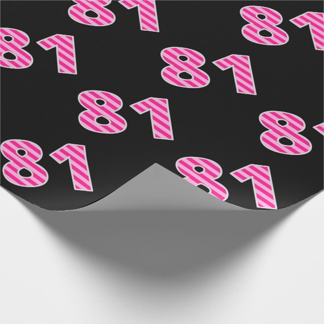 Papier Cadeau Pink Stripes 81 N° d'événement (Anniversaire, Anni (Coin)