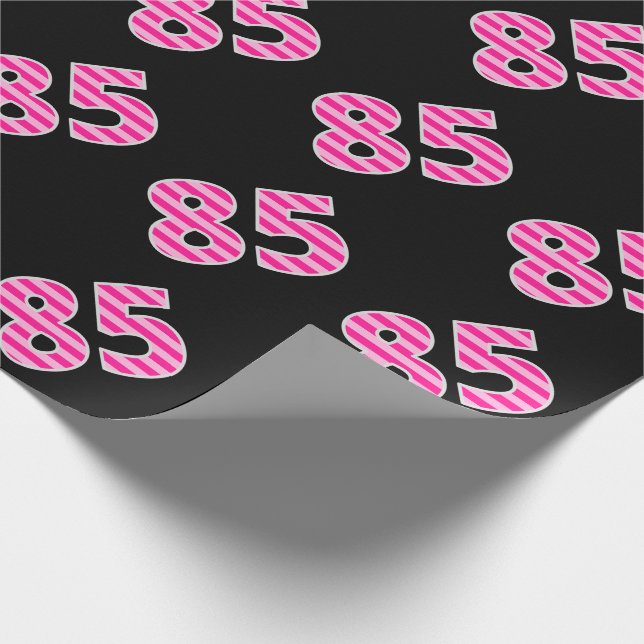 Papier Cadeau Pink Stripes 85 N° d'événement (Anniversaire, Anni (Coin)