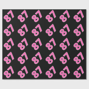 Papier Cadeau Pink Stripes 87 N° d'événement (Anniversaire, Anni