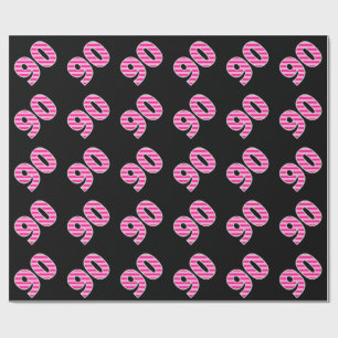Papier Cadeau Pink Stripes 90 N° d'événement (Anniversaire, Anni