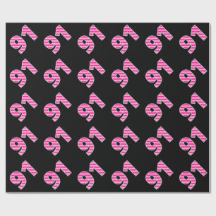 Papier Cadeau Pink Stripes 91 N° d'événement (Anniversaire, Anni