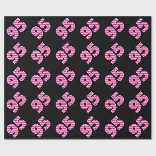 Papier Cadeau Pink Stripes 95 N° d'événement (Anniversaire, Anni