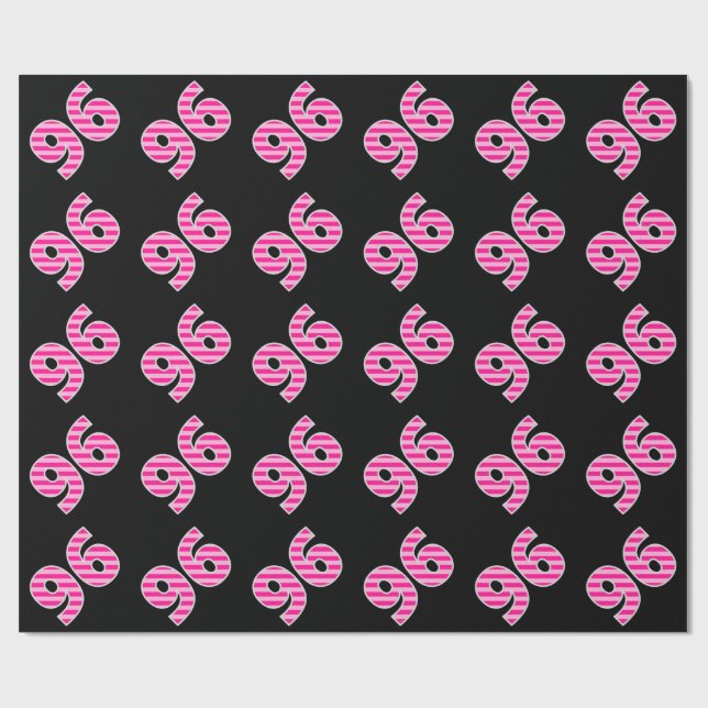 Papier Cadeau Pink Stripes 96 N° d'événement (Anniversaire, Anni (Plat)