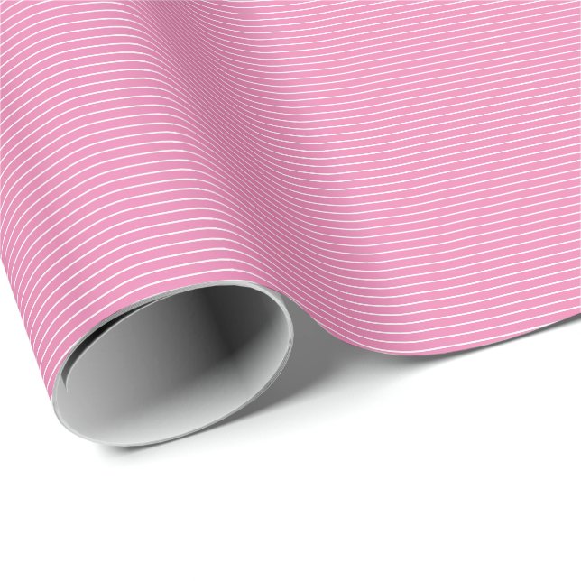 Papier Cadeau Pink White Stripe Camouflage Patterns Girly Trendy (Coin rond)