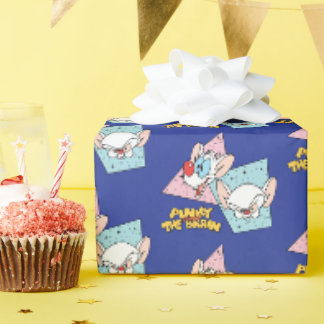 Papier Cadeau Pinky et le cerveau | Graphiques de caractères rét