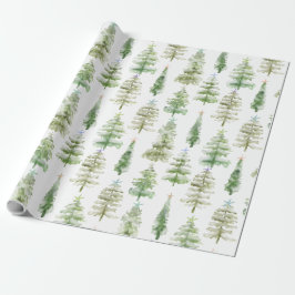 Papier Cadeau Pins De Forêt Côtière Avec Amidon Noël
