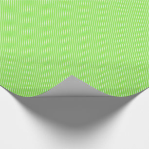 Papier Cadeau Pinstripes diagonales - vert citron et blanc