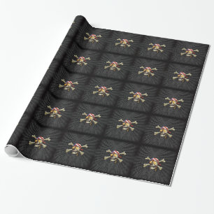 Papier Cadeau Pirate crâne et os croisés