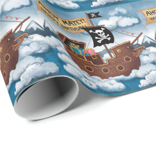 Papier Cadeau Pirate Ship Birthday Card - Ahoy Matey!