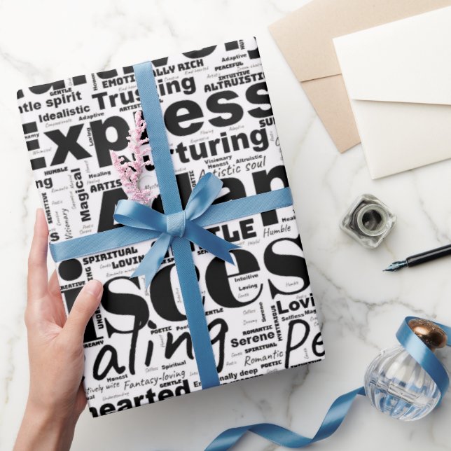 Papier Cadeau Pisces Mot Cloud Inspiration Zodiaque (Cadeaux)