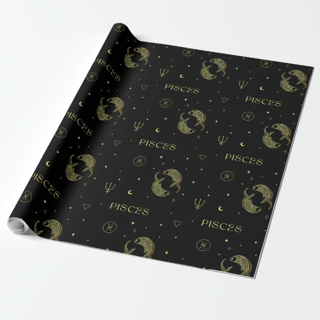 Papier Cadeau Pisces zodiac horoscope étoile signe dégradé (Déroulé)