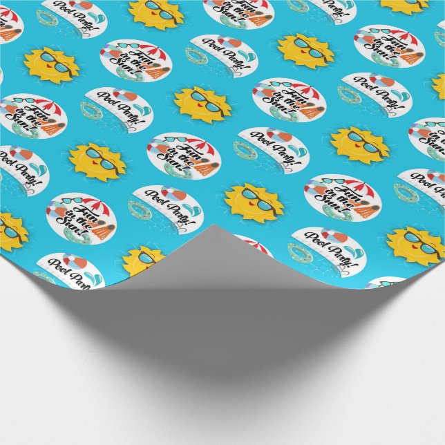 Papier Cadeau Piscine - Décor d'anniversaire (Coin)