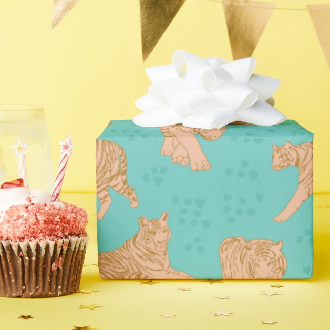 Papier Cadeau Pistes de tigres (Fête d'anniversaire)