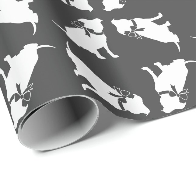 Papier Cadeau Pit Bull Chien Baby shower Genre Neutre Pitbull (Coin rond)