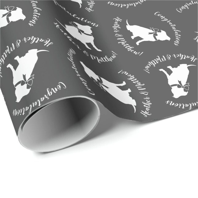 Papier Cadeau Pit Bull Chien Baby shower Genre Neutre Pitbull (Coin rond)