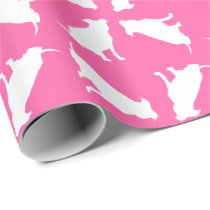 Papier Cadeau Pit Bull Chien Baby shower rose fille Pitbull