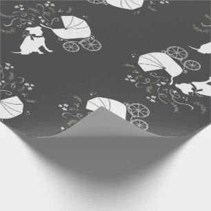 Papier Cadeau Pit Bull Dog Baby shower Pink Girl Pitbull