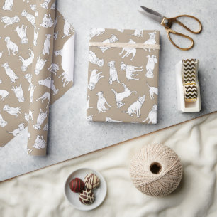 Papier Cadeau Pitbull Confetti tan taupe rouleau de