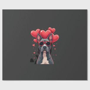 Papier Cadeau Pitbull drôle coeur Saint Valentin T-shirt pour pa