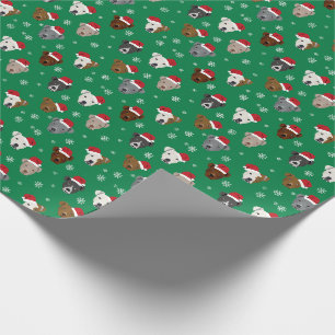 Papier Cadeau Pitbull fait face aux Père Noël Patrouilles de Noë