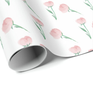 Papier Cadeau Pivoines S'il Vous Plaît Rose Prépa Élégant
