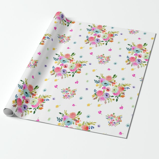 Papier Cadeau Pix-Dezines Aquarelle Ranunculus| DO-IT-YOURSELF a (Déroulé)