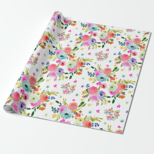Papier Cadeau PixDezines Ranunculus aquarelle   Fond pour bricol
