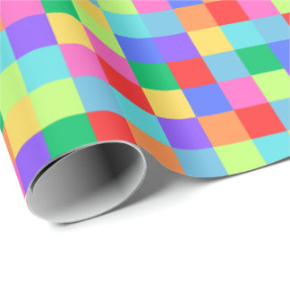 Papier Cadeau Pixel Arc-en-ciel Coloré Enveloppe cadeau lumineux