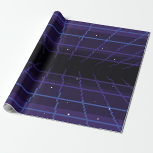 Papier Cadeau pixel art des années 80 Retro sci-Fi arrière - pla