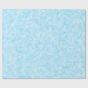 Papier Cadeau Pixellisation Mosaïque Bleue