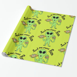 Papier Cadeau pizza Alien