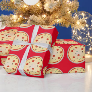 Papier Cadeau Pizza Pepperoni Motif de tarte à la viande