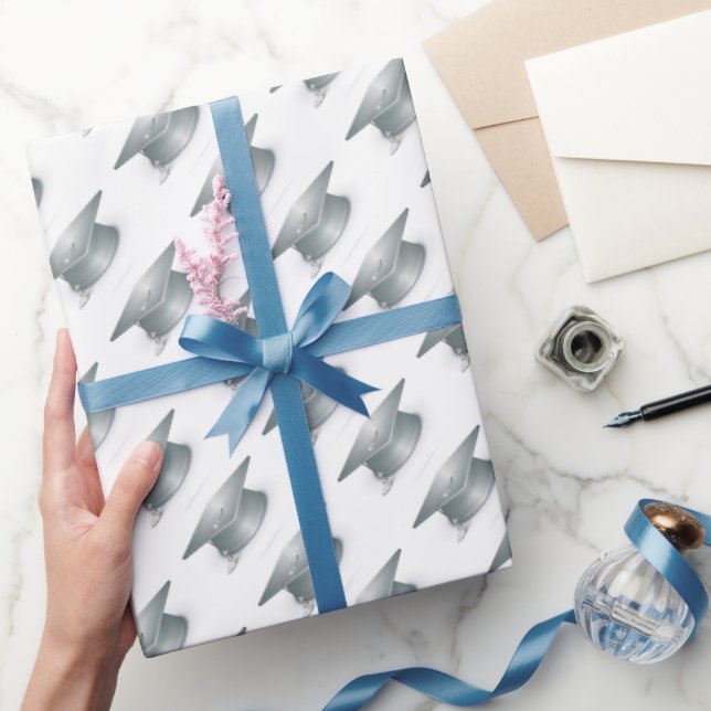 Papier Cadeau Plafond de graduation en argent (Cadeaux)