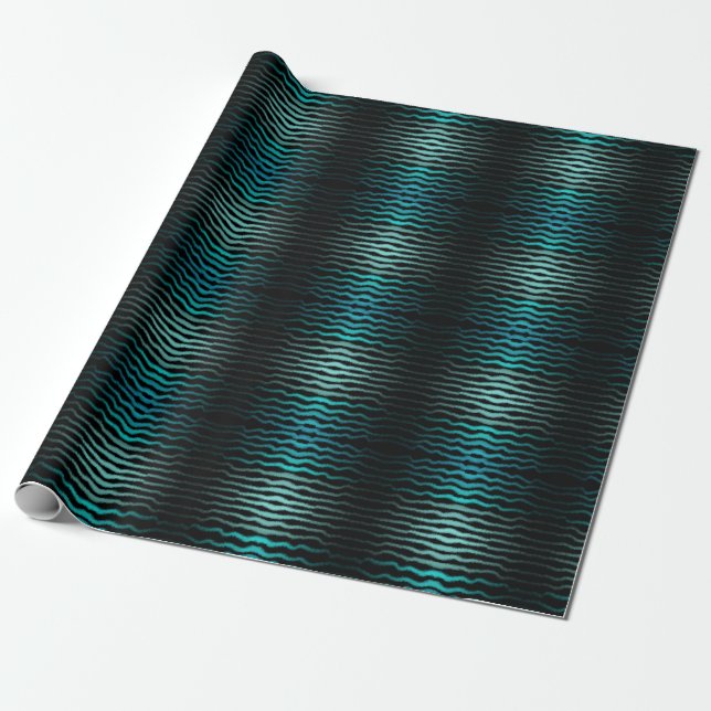 Papier Cadeau Plage côtière Salé Vagues Turquoise Art Abstrait (Déroulé)