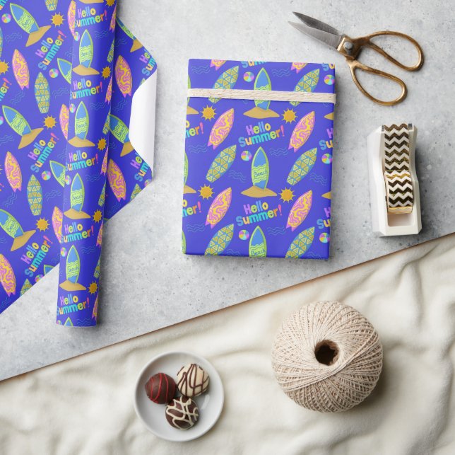Papier Cadeau Plage de surf été (Artisanat)