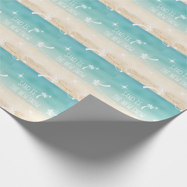 Papier Cadeau Plage festive + Palmiers Sable Snow Tropical (Coin)