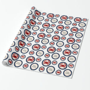 Papier Cadeau Plage Océan Crabes rouges Anniversaire