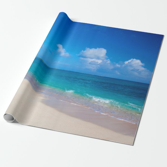 Papier Cadeau Plage Sunny Sandy Tropical Island (Déroulé)